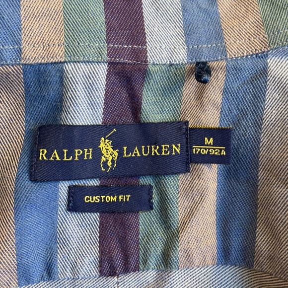 Striped Ralph Lauren Button Down Cotton Shirt M - Picture 5 of 6